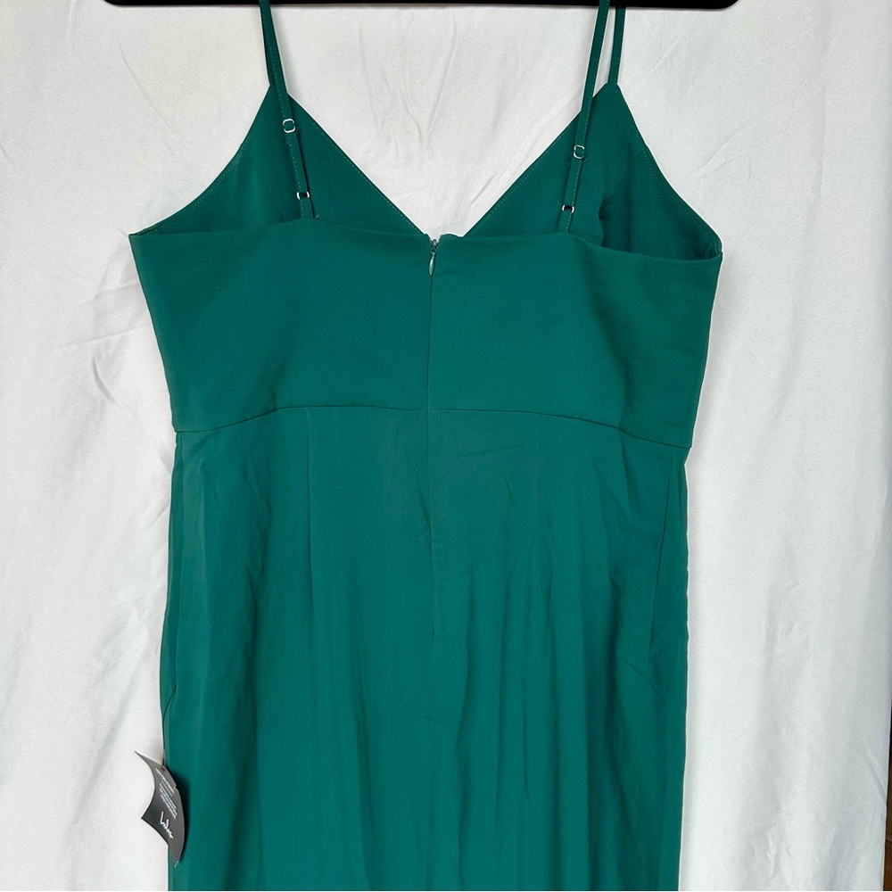 NWT Lulus Reinette Dark Green Midi Dress Large - Picture 4 of 8